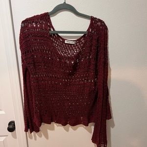 Knit red sweater great for going out or for Christmas time